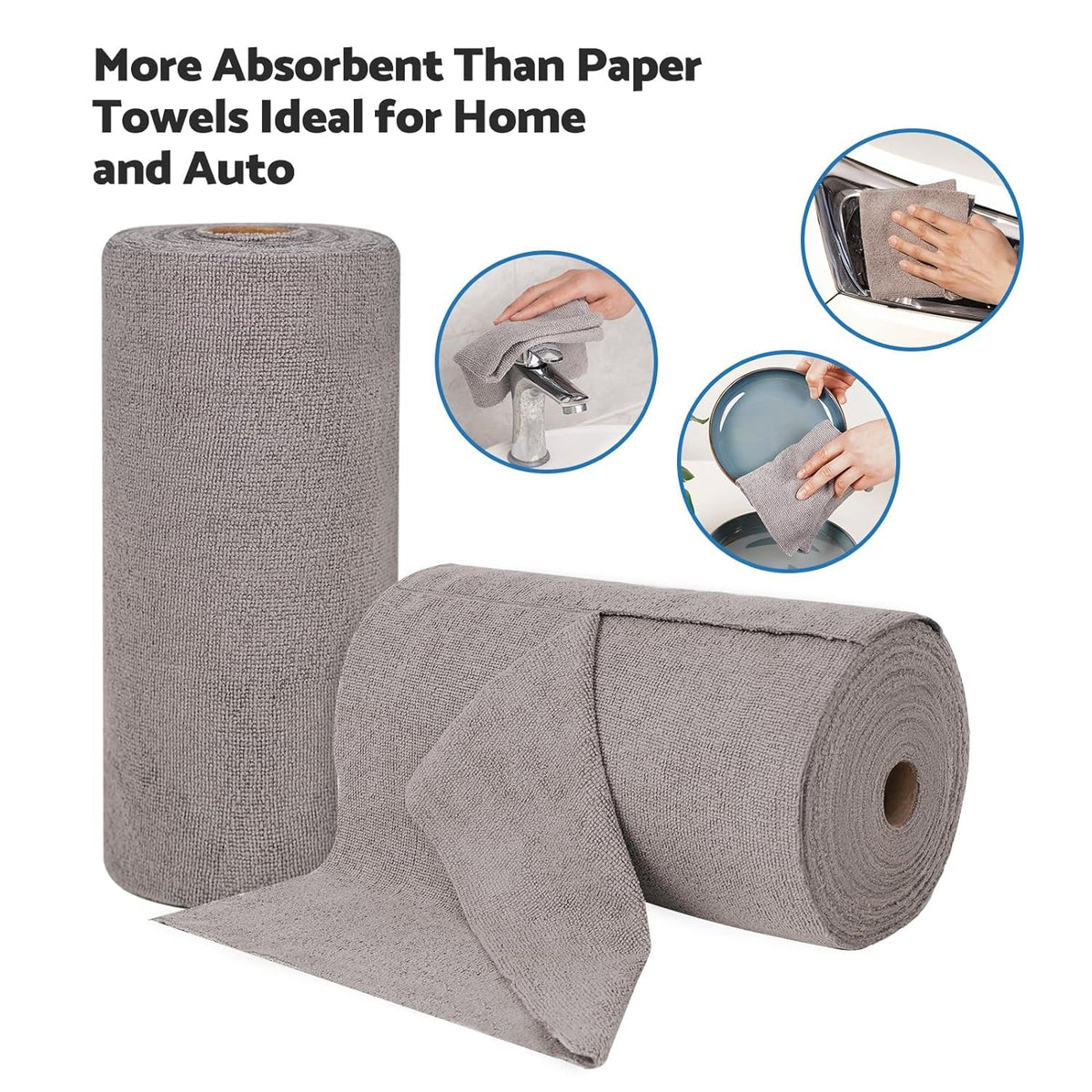 Reusable Microfiber Kitchen Towel Roll (25 Sheets)