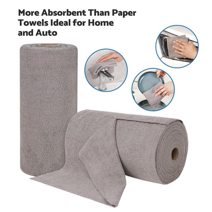 Reusable Microfiber Kitchen Towel Roll (25 Sheets)