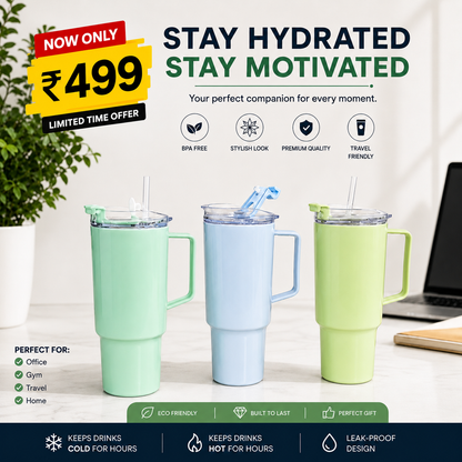 Double Wall Vacuum Insulation Stainless Steel Anti-Splash Tumbler