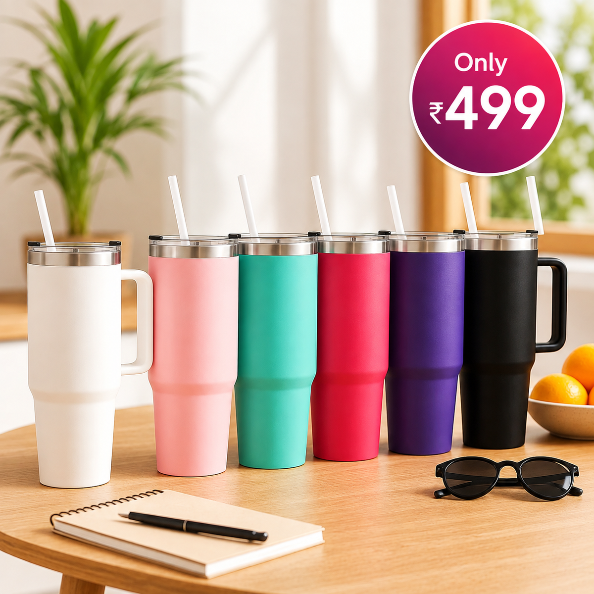 Double Wall Vacuum Insulation Stainless Steel Anti-Splash Tumbler