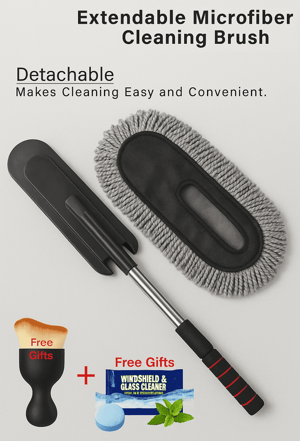 Horaa Extendable Microfiber Cleaning Brush For Car And Home Cleaning