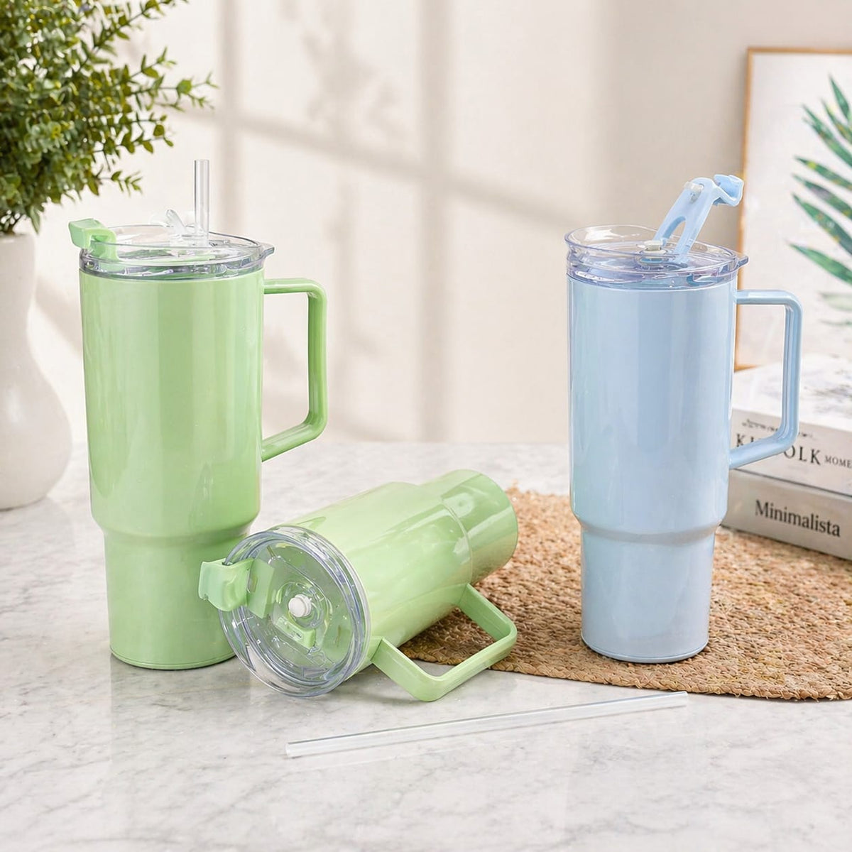 Double Wall Vacuum Insulation Stainless Steel Anti-Splash Tumbler