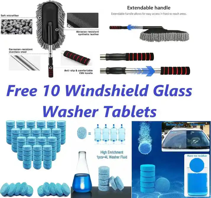 Horaa Extendable Microfiber Cleaning Brush For Car And Home Cleaning