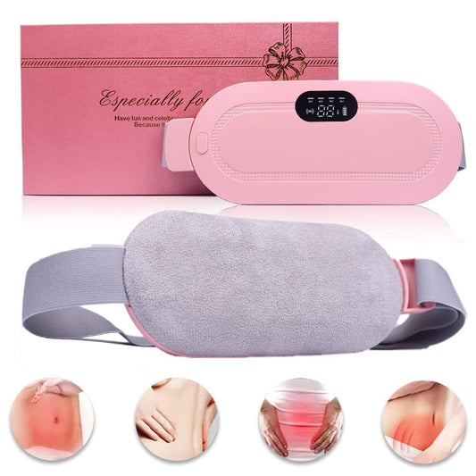 Portable Cordless Period Cramp Massager & Heating Pad – 3-Temperature, 4-Massage Modes, Fast Heating Menstrual Pain Relief Device